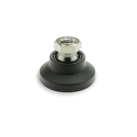Otto Ganter Levelling Feet Foot Plastic Female Thread Stainless Steel, GN 343.7